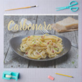 Spaghetti Carbonara Pasta met Bacon en Parmesan Tissuepapier (Craft)