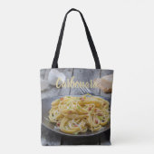Spaghetti Carbonara Pasta met Bacon en Parmesan Tote Bag (Achterkant)