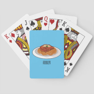 Spaghetti cartoon illustratie pokerkaarten