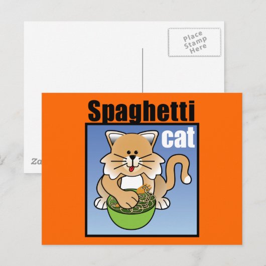 Spaghetti Cat Frenzy Briefkaart (Voorkant / Achterkant)