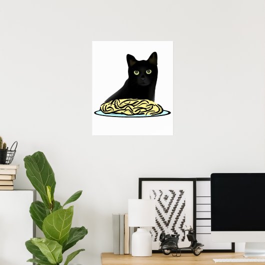 Spaghetti Cat Poster (Thuiskantoor)
