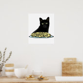 Spaghetti Cat Poster (Keuken)