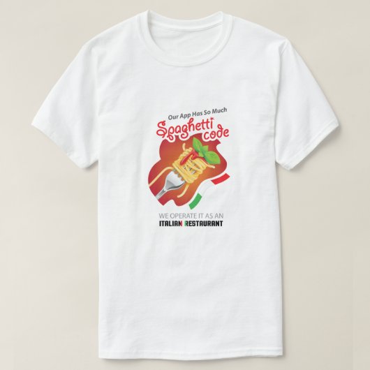 Spaghetti-code T-shirt (Design voorkant)