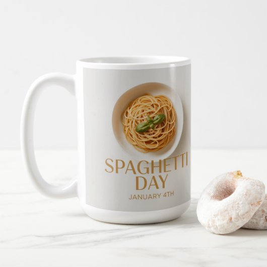 Spaghetti Day January 4th Classic Mug Koffiemok (Met donut)
