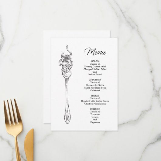 Spaghetti Diner  Menu (Voorkant / Achterkant in situ)