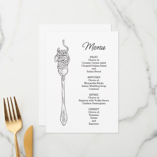 Spaghetti Diner  Menu (Voorkant / Achterkant in situ)