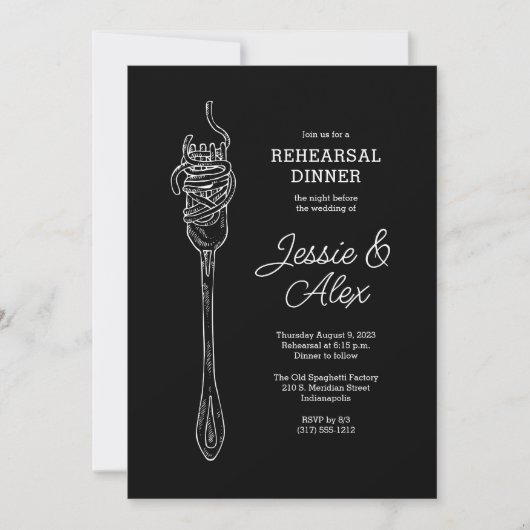 Spaghetti diner uitnodiging (Voorkant)