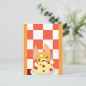 Spaghetti Dinner Corgi Briefkaart (Staand voorkant)