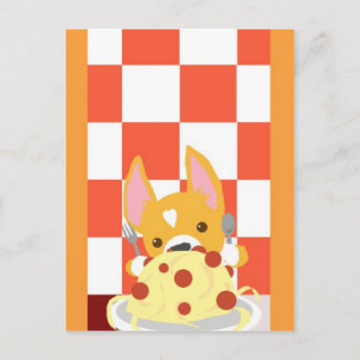 Spaghetti Dinner Corgi Briefkaart