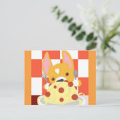 Spaghetti Dinner Corgi Briefkaart (Staand voorkant)