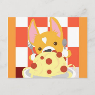 Spaghetti Dinner Corgi Briefkaart