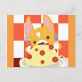 Spaghetti Dinner Corgi Briefkaart (Voorkant)