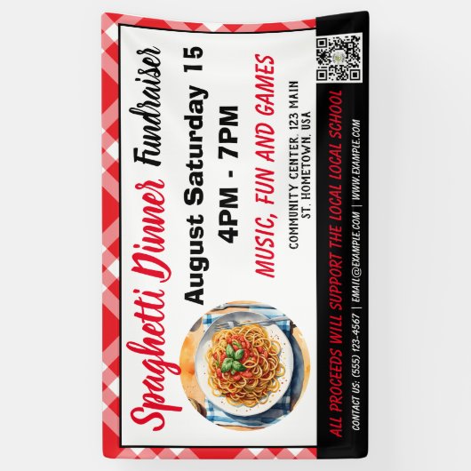 Spaghetti Dinner Fundraiser Banner (Verticaal)