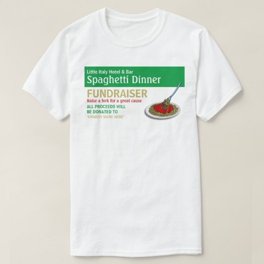 Spaghetti Dinner Fundraiser Event T-shirt (Design voorkant)