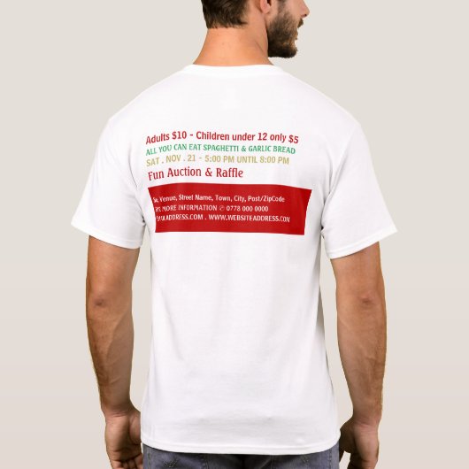 Spaghetti Dinner Fundraiser Event T-shirt (Achterkant)