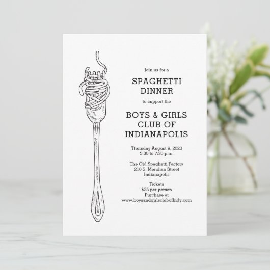 Spaghetti Dinner Fundraiser Kaart (Staand voorkant)