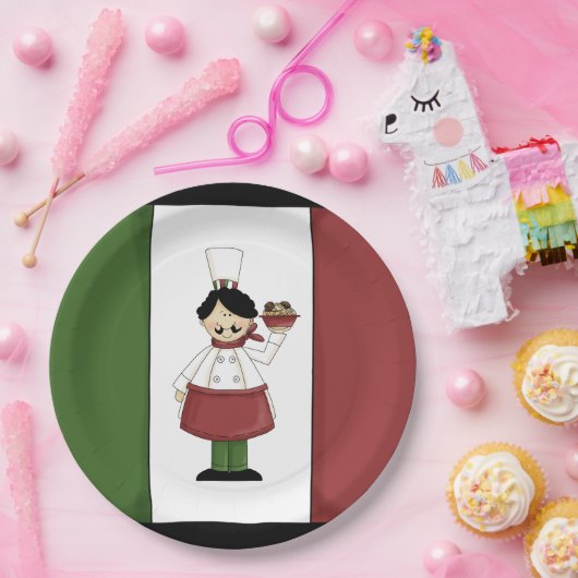 Spaghetti Dinner Italy chef paper bord (Feest)