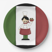 Spaghetti Dinner Italy chef paper bord (Voorkant)