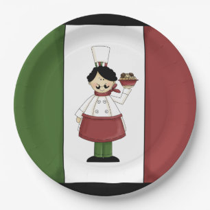 Spaghetti Dinner Italy chef paper bord