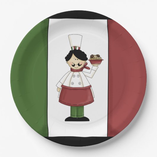 Spaghetti Dinner Italy chef paper bord (Voorkant)