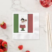 Spaghetti Dinner Italy chef paper bord Servet (Insitu)