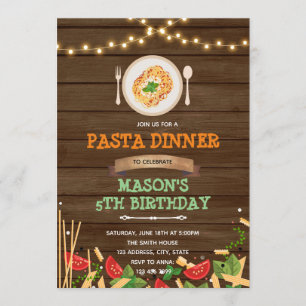 Spaghetti Dinner party Invitation Kaart