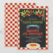 Spaghetti Dinner party-uitnodiging Kaart (Voorkant / Achterkant)