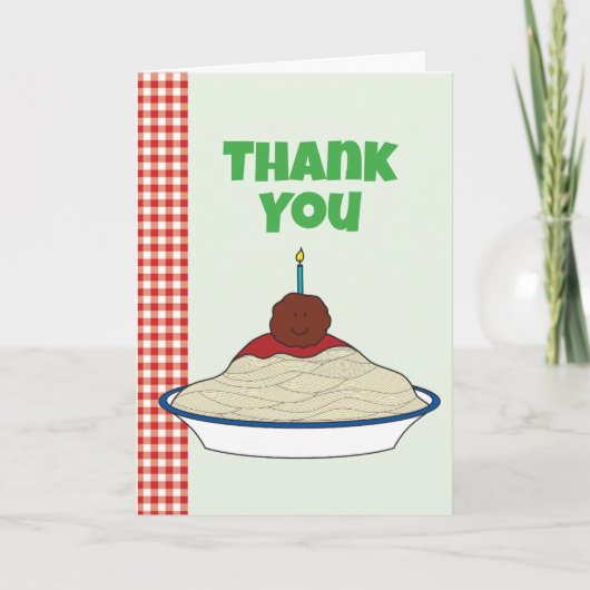 Spaghetti en Balletjes Bedankkaart (Voorkant)