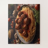 Spaghetti en balletjes gehakt legpuzzel (Verticaal)