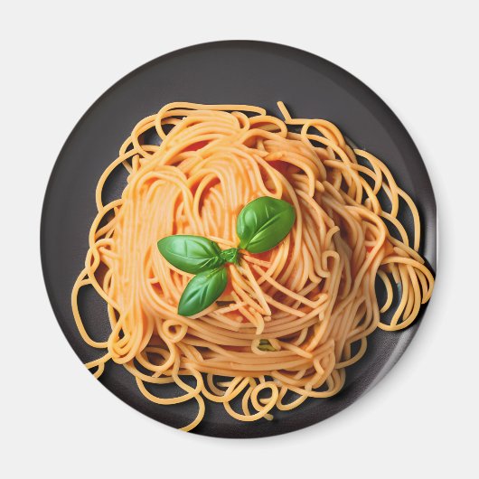 Spaghetti en Basil Food Bord Magneet (Voorkant)