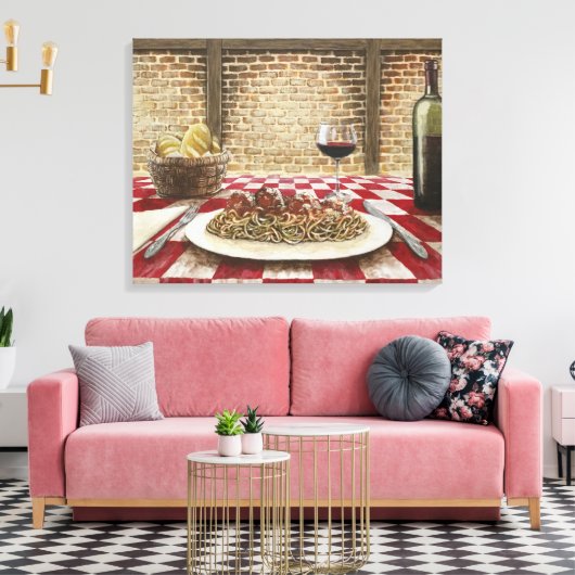 Spaghetti en gehaktballen Originele kunst Print (Insitu (Woonkamer))