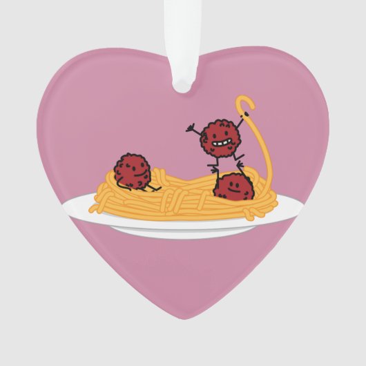 Spaghetti en gehaktballen pasta noedels Italiaans  Ornament (voorkant)