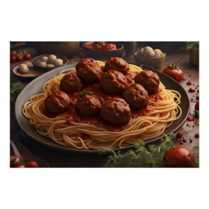 Spaghetti en gehaktballen perfect poster