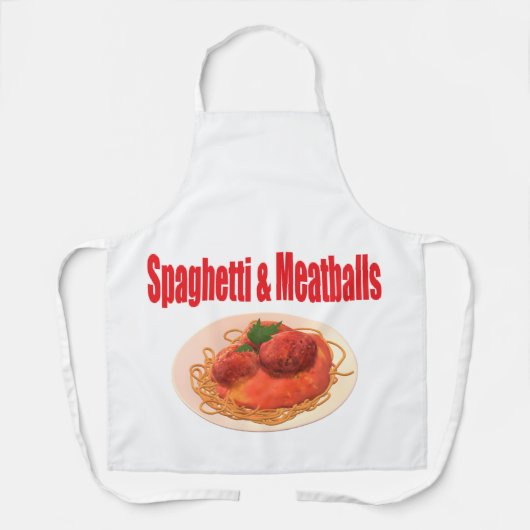 Spaghetti en gehaktballen schort (Voorkant)