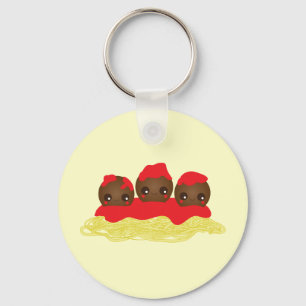 Spaghetti en gehaktballen sleutelhanger