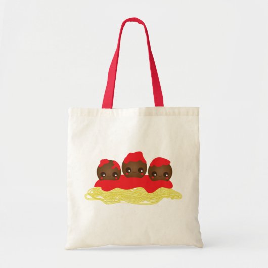 Spaghetti en gehaktballen tote bag (Voorkant)