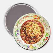 Spaghetti en Gehaktballen Voedsel Koelkast Magneet (Voorkant / Achterkant)