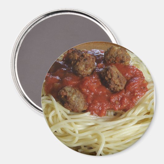 Spaghetti en Gehaktballen Voedsel Koelkast Magneet (Voorkant / Achterkant)