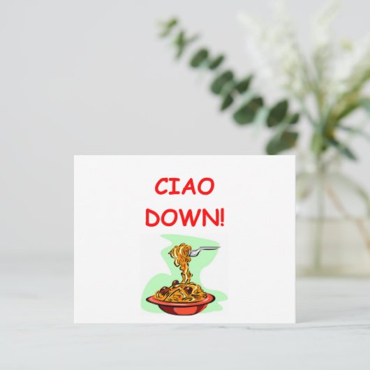 spaghetti en gematten ballen briefkaart (Staand voorkant)