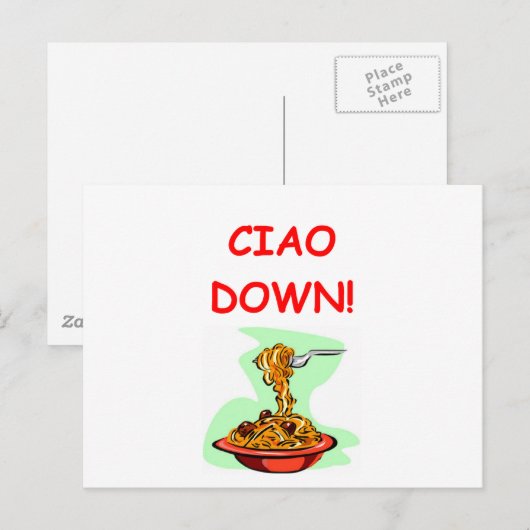 spaghetti en gematten ballen briefkaart (Voorkant / Achterkant)