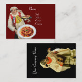 SPAGHETTI EN MANDOLIN ITALIAANSE KITCHEN, zwart ro Visitekaartje (Voorkant / Achterkant)