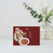 SPAGHETTI EN MANDOLIN ITALIAANSE KITCHEN, zwart ro Visitekaartje (Staand voorkant)