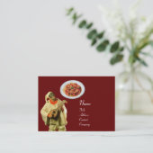 SPAGHETTI EN MANDOLIN ITALIAANSE KITCHEN, zwart ro Visitekaartje (Staand voorkant)