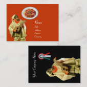 SPAGHETTI EN MANDOLIN ITALIAANSE KITCHEN, zwart si Visitekaartje (Voorkant / Achterkant)