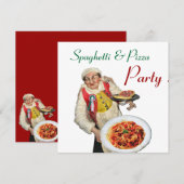 SPAGHETTI EN PIZZA PARTIJ, ITALIAANSE KITCHEN rood Kaart (Voorkant / Achterkant)