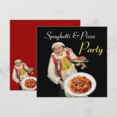 SPAGHETTI EN PIZZA PARTIJ, ITALIAANSE KITCHEN rood Kaart (Voorkant / Achterkant)