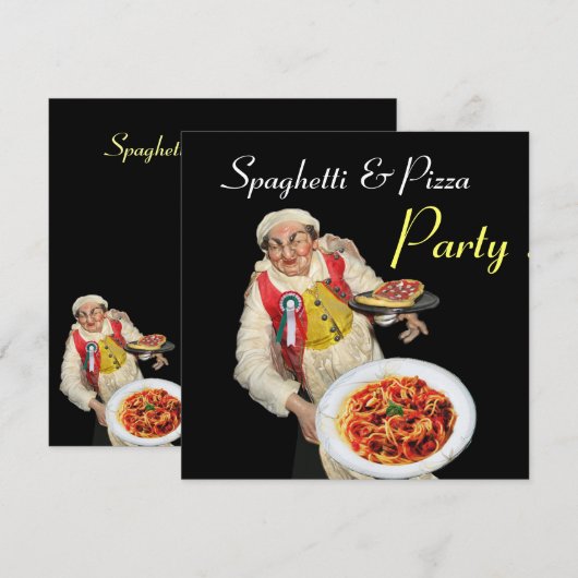 SPAGHETTI EN PIZZA PARTIJ, ITALIAANSE KITCHEN rood Kaart (Voorkant / Achterkant)