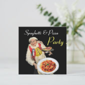 SPAGHETTI EN PIZZA PARTIJ, ITALIAANSE KITCHEN rood Kaart (Staand voorkant)