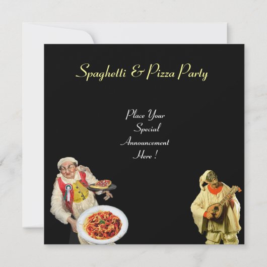 SPAGHETTI EN PIZZA PARTIJ, ITALIAANSE KITCHEN rood Kaart (Achterkant)