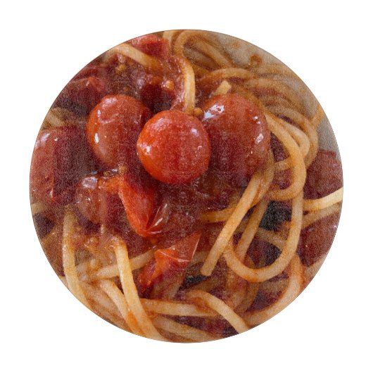 Spaghetti en Tomatenglas Snijplank (Voorkant)